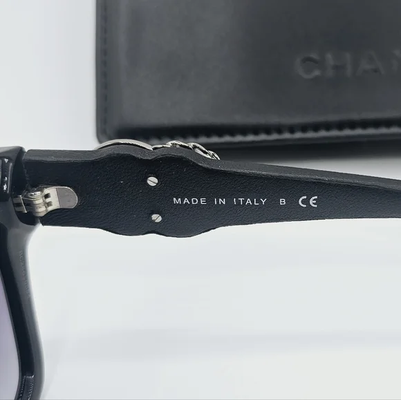 CHANEL SUNGLASSES CAT EYE BLACK CH5456 - Picture 7 of 16